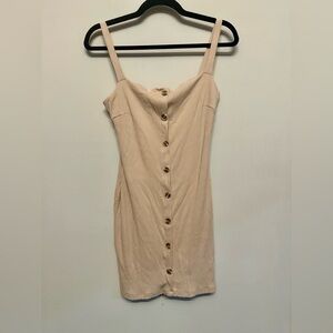 Style Rack Beige Button-Front Mini Dress Medium